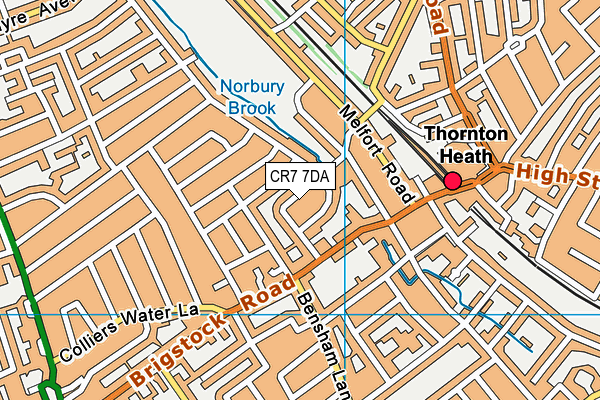 CR7 7DA map - OS VectorMap District (Ordnance Survey)