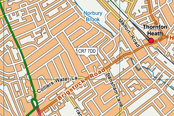 CR7 7DD map - OS VectorMap District (Ordnance Survey)