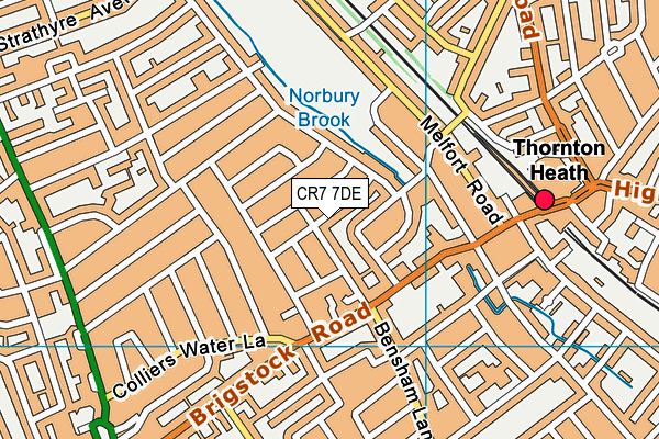 CR7 7DE map - OS VectorMap District (Ordnance Survey)