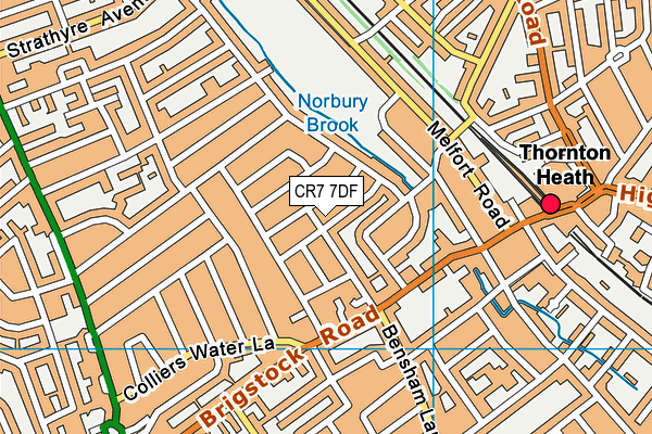 CR7 7DF map - OS VectorMap District (Ordnance Survey)