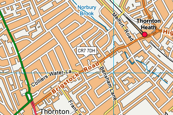 CR7 7DH map - OS VectorMap District (Ordnance Survey)