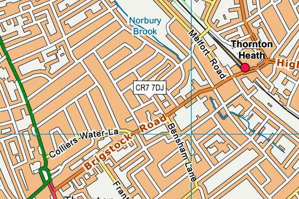 CR7 7DJ map - OS VectorMap District (Ordnance Survey)