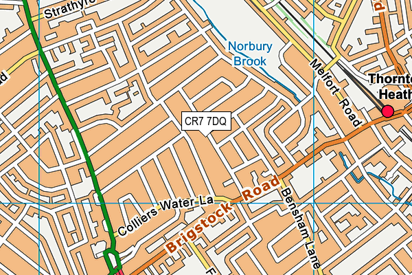 CR7 7DQ map - OS VectorMap District (Ordnance Survey)