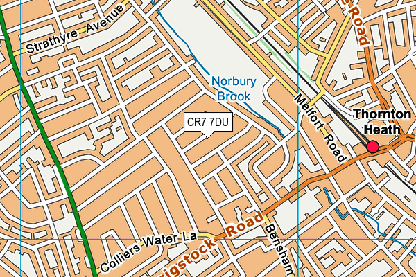 CR7 7DU map - OS VectorMap District (Ordnance Survey)