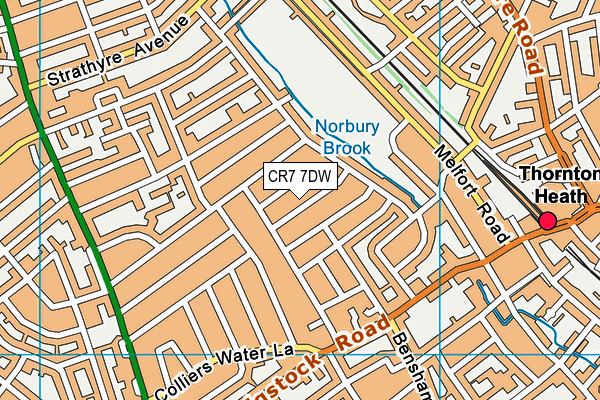 CR7 7DW map - OS VectorMap District (Ordnance Survey)