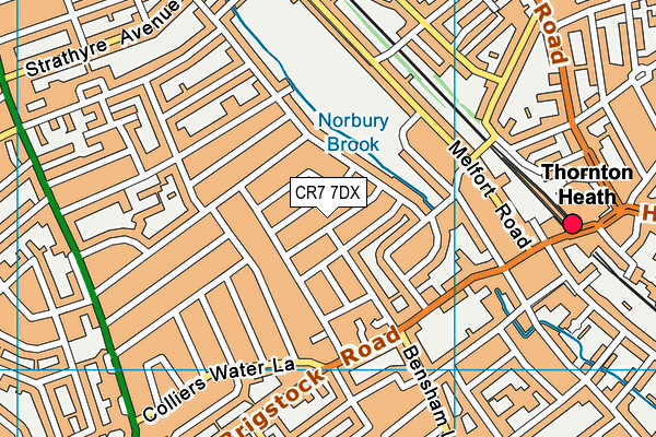 CR7 7DX map - OS VectorMap District (Ordnance Survey)