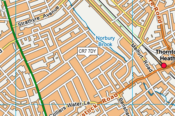 CR7 7DY map - OS VectorMap District (Ordnance Survey)