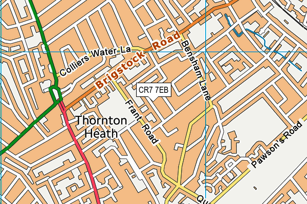 CR7 7EB map - OS VectorMap District (Ordnance Survey)