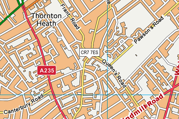 CR7 7ES map - OS VectorMap District (Ordnance Survey)