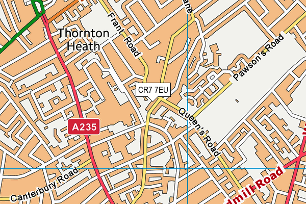 CR7 7EU map - OS VectorMap District (Ordnance Survey)