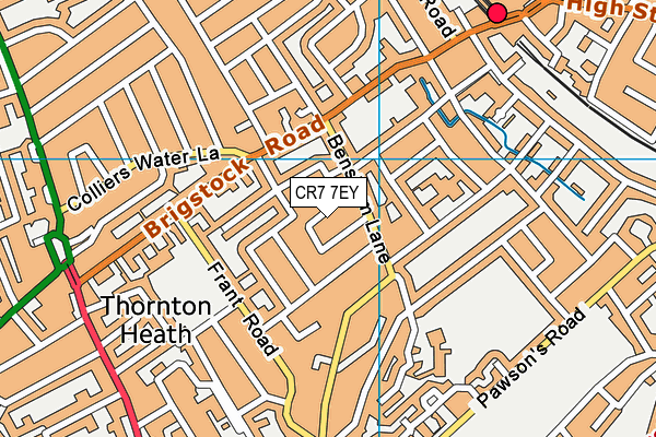 CR7 7EY map - OS VectorMap District (Ordnance Survey)