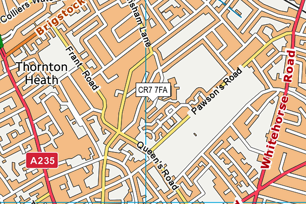 Ecclesbourne Primary School map (CR7 7FA) - OS VectorMap District (Ordnance Survey)