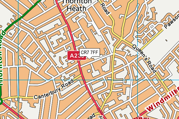 CR7 7FF map - OS VectorMap District (Ordnance Survey)