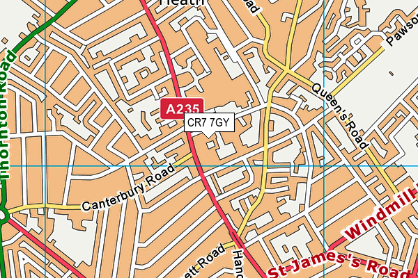 CR7 7GY map - OS VectorMap District (Ordnance Survey)