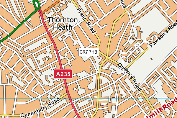 CR7 7HB map - OS VectorMap District (Ordnance Survey)