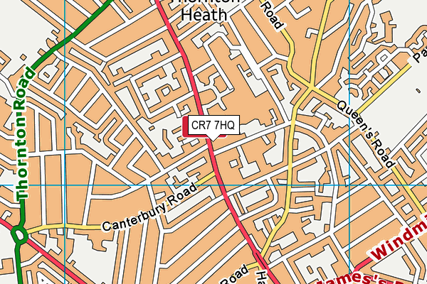 CR7 7HQ map - OS VectorMap District (Ordnance Survey)