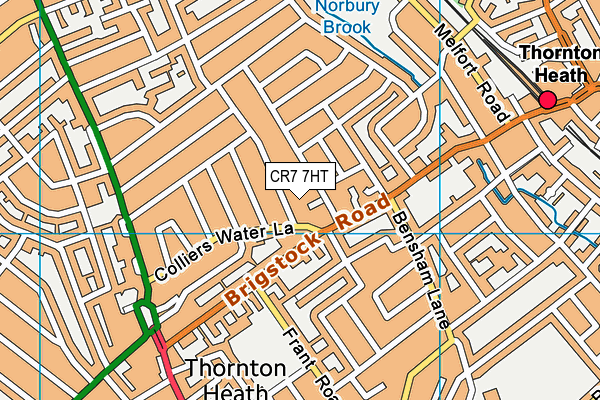 CR7 7HT map - OS VectorMap District (Ordnance Survey)