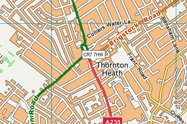 CR7 7HW map - OS VectorMap District (Ordnance Survey)