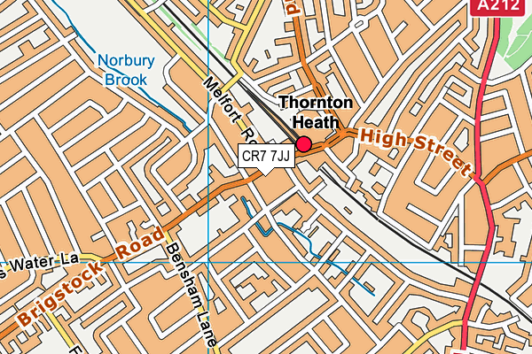 CR7 7JJ map - OS VectorMap District (Ordnance Survey)