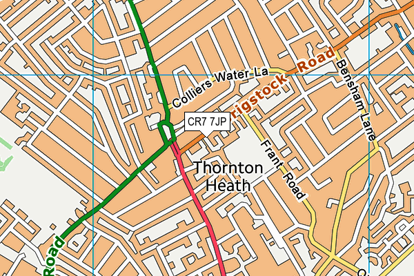 Streatham-croydon Rfc map (CR7 7JP) - OS VectorMap District (Ordnance Survey)
