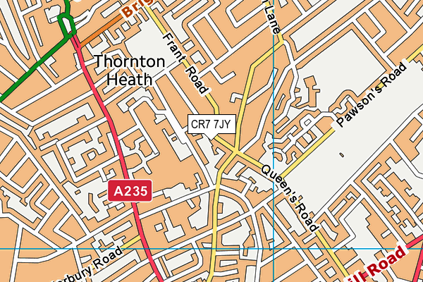 CR7 7JY map - OS VectorMap District (Ordnance Survey)