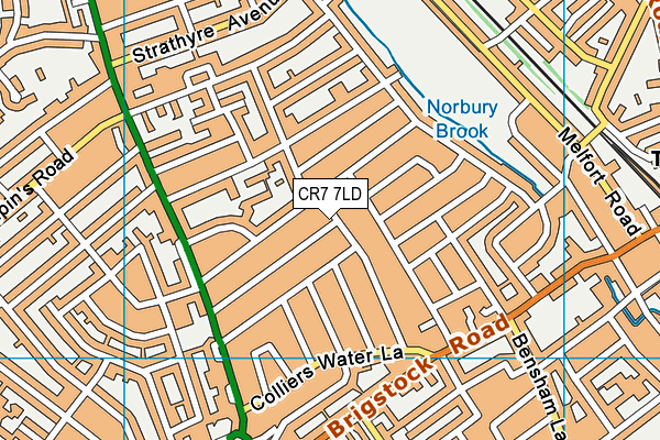 CR7 7LD map - OS VectorMap District (Ordnance Survey)