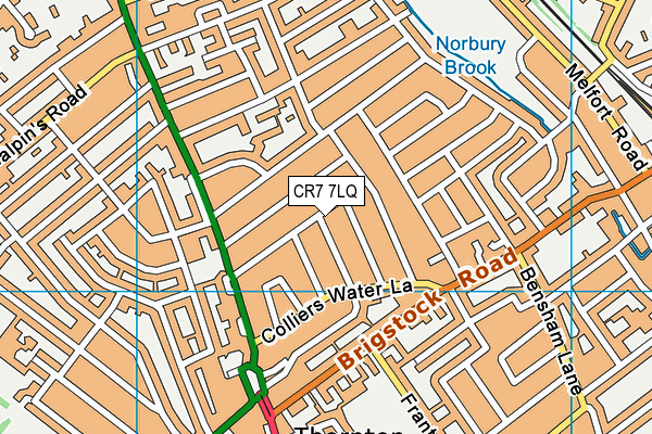 CR7 7LQ map - OS VectorMap District (Ordnance Survey)