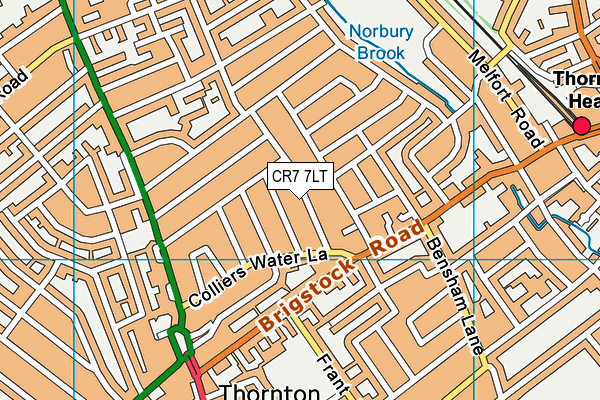 CR7 7LT map - OS VectorMap District (Ordnance Survey)