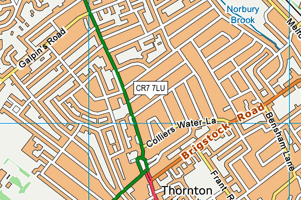 CR7 7LU map - OS VectorMap District (Ordnance Survey)