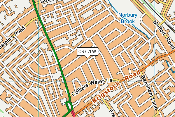 CR7 7LW map - OS VectorMap District (Ordnance Survey)