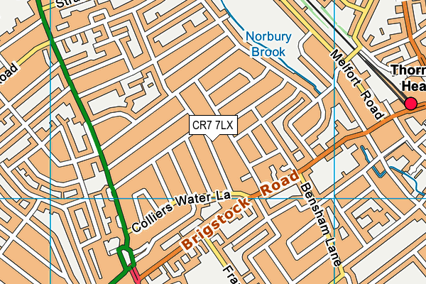CR7 7LX map - OS VectorMap District (Ordnance Survey)