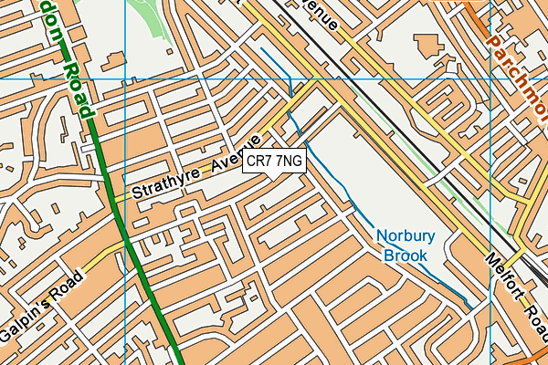 CR7 7NG map - OS VectorMap District (Ordnance Survey)