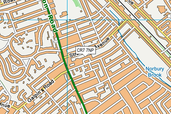 CR7 7NP map - OS VectorMap District (Ordnance Survey)