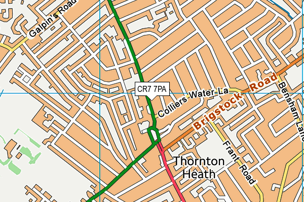 CR7 7PA map - OS VectorMap District (Ordnance Survey)