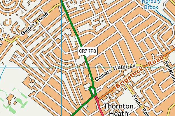 CR7 7PB map - OS VectorMap District (Ordnance Survey)