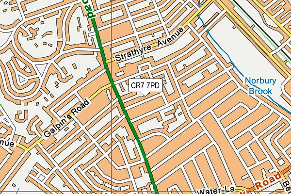 CR7 7PD map - OS VectorMap District (Ordnance Survey)