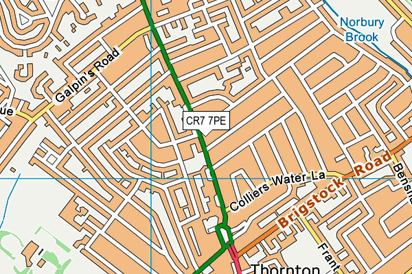 CR7 7PE map - OS VectorMap District (Ordnance Survey)