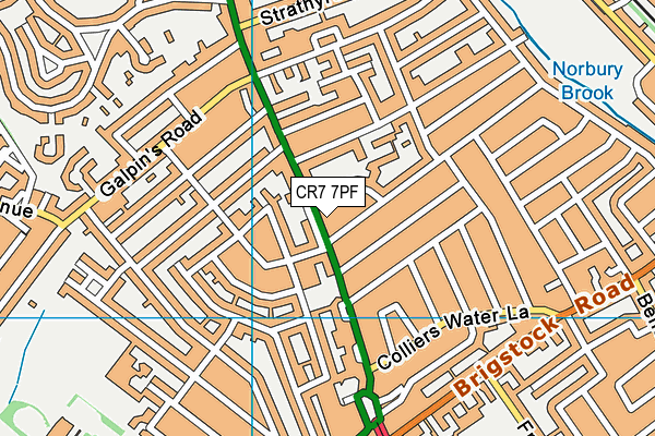 CR7 7PF map - OS VectorMap District (Ordnance Survey)