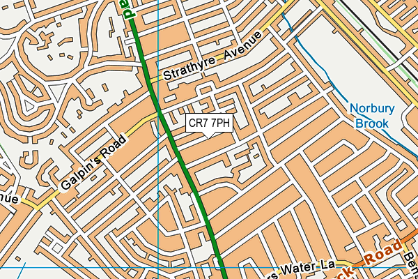 CR7 7PH map - OS VectorMap District (Ordnance Survey)