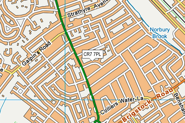 CR7 7PL map - OS VectorMap District (Ordnance Survey)