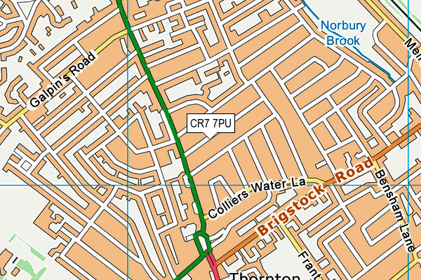 CR7 7PU map - OS VectorMap District (Ordnance Survey)