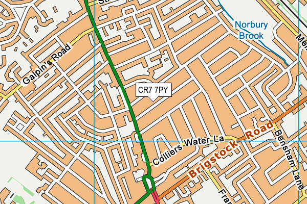 CR7 7PY map - OS VectorMap District (Ordnance Survey)