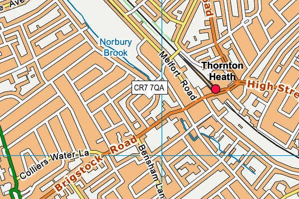 CR7 7QA map - OS VectorMap District (Ordnance Survey)