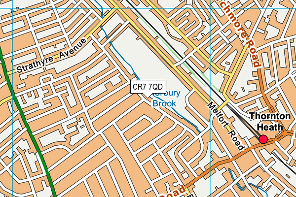 CR7 7QD map - OS VectorMap District (Ordnance Survey)
