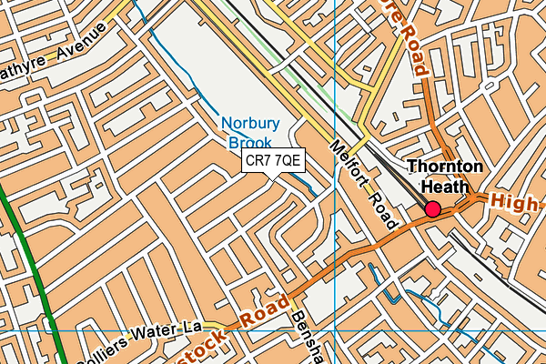 CR7 7QE map - OS VectorMap District (Ordnance Survey)