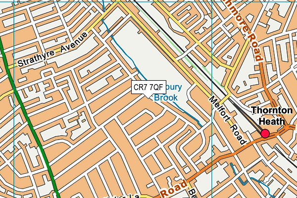 CR7 7QF map - OS VectorMap District (Ordnance Survey)