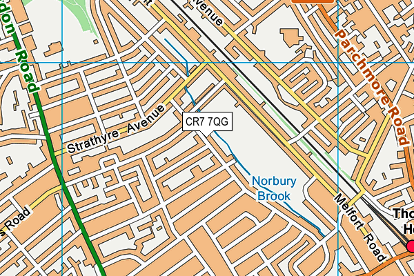 CR7 7QG map - OS VectorMap District (Ordnance Survey)