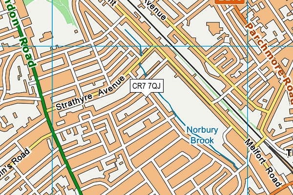 CR7 7QJ map - OS VectorMap District (Ordnance Survey)