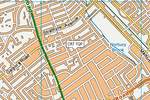 CR7 7QP map - OS VectorMap District (Ordnance Survey)