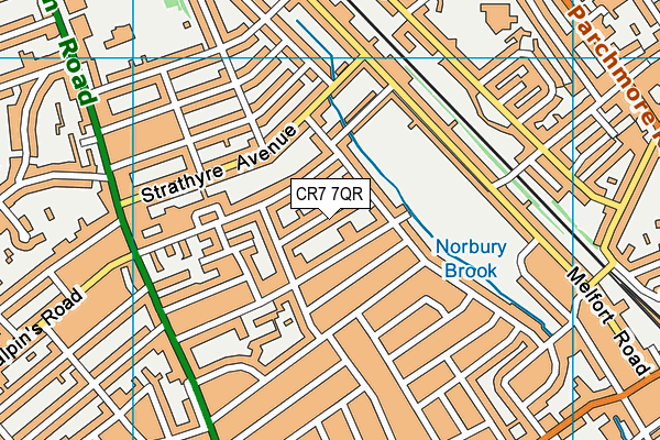 CR7 7QR map - OS VectorMap District (Ordnance Survey)